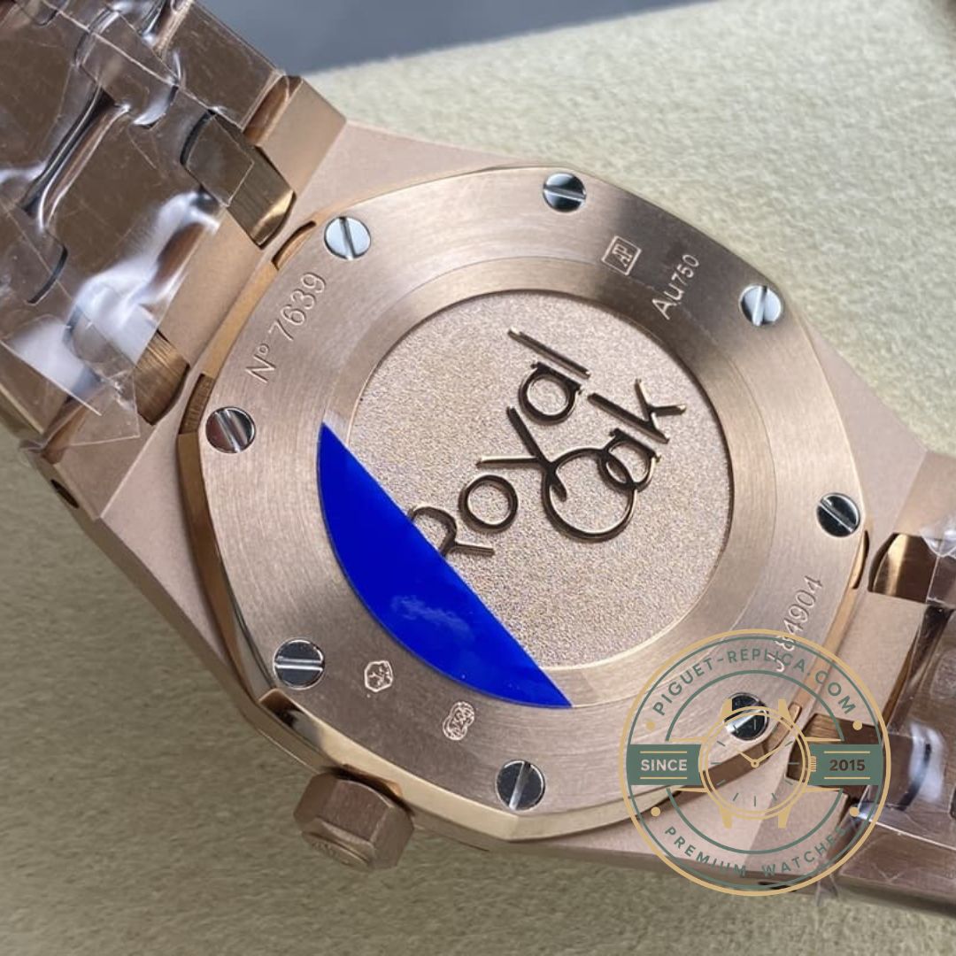 Replica Audemars Piguet Royal Oak Diamond 67651OR.ZZ.1261OR.01 33mm rose gold iced out AP watch