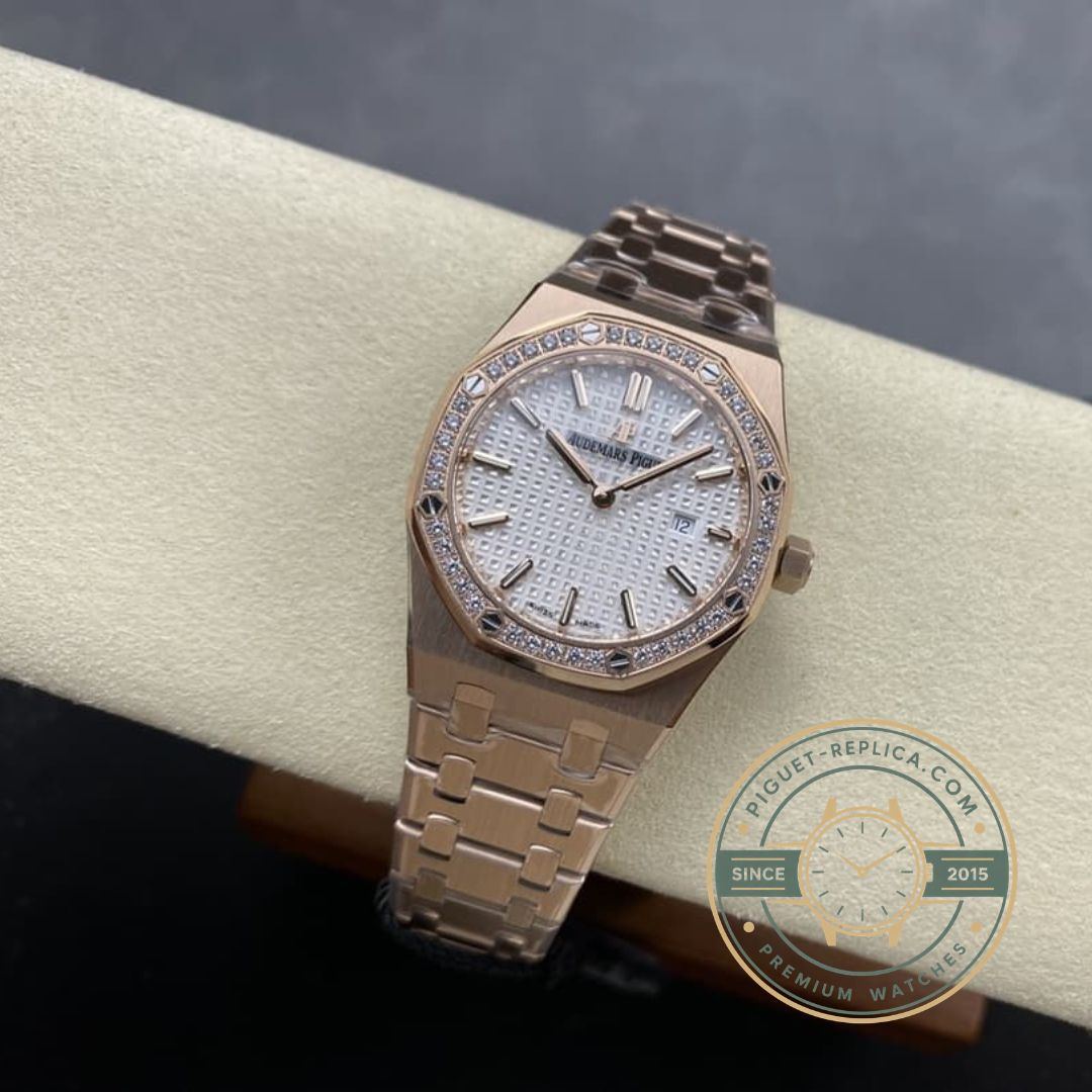 Replica AP watch iced out Royal Oak diamond edition with Audemars Piguet replica style