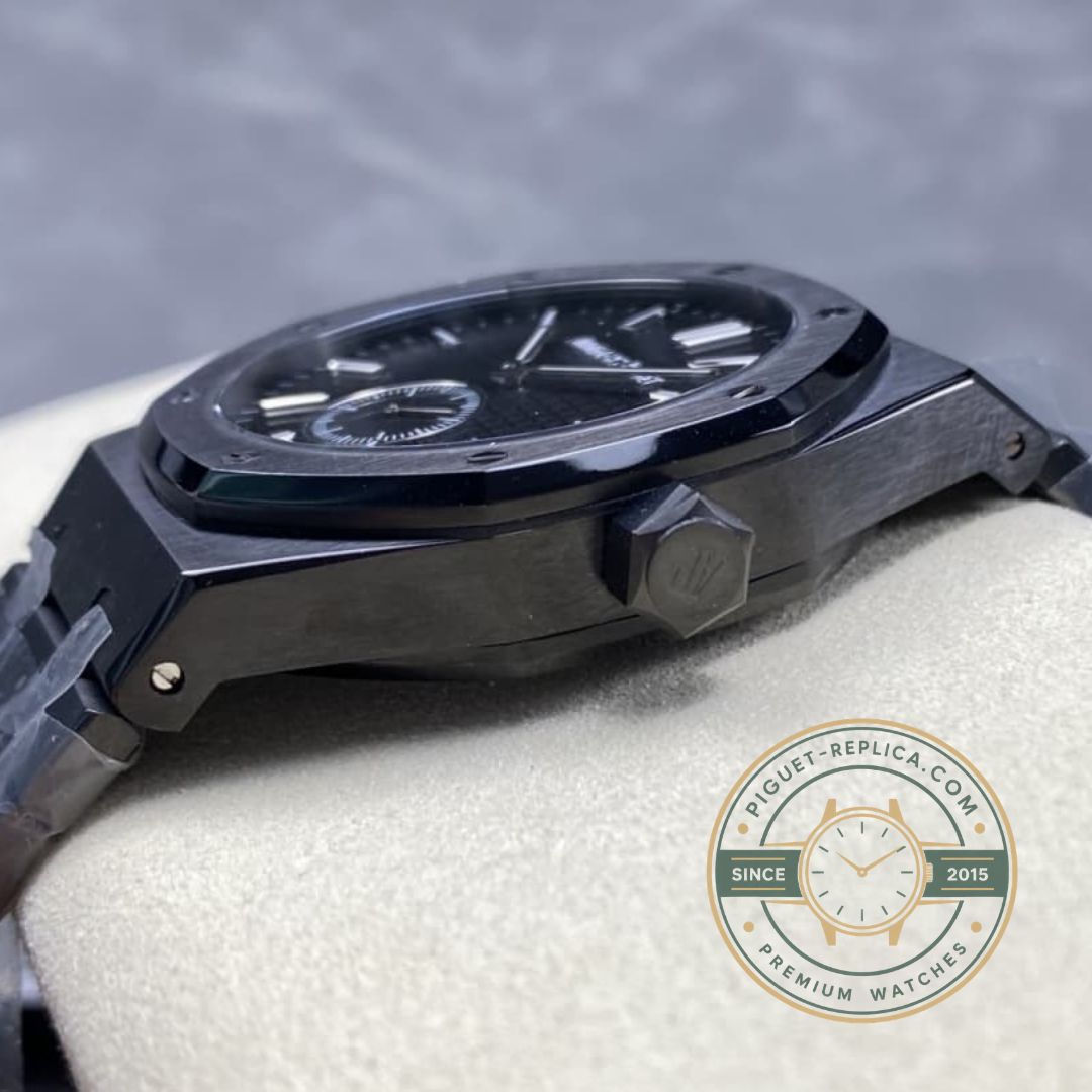 AP Royal Oak 42mm black ceramic super clone watch with Grande Tapisserie dial