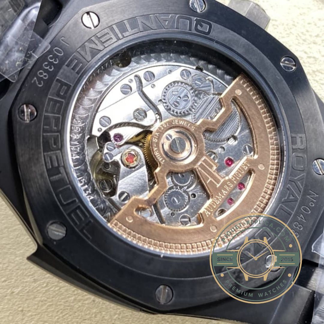 Replica Audemars Piguet Royal Oak inspired watch with black ceramic case