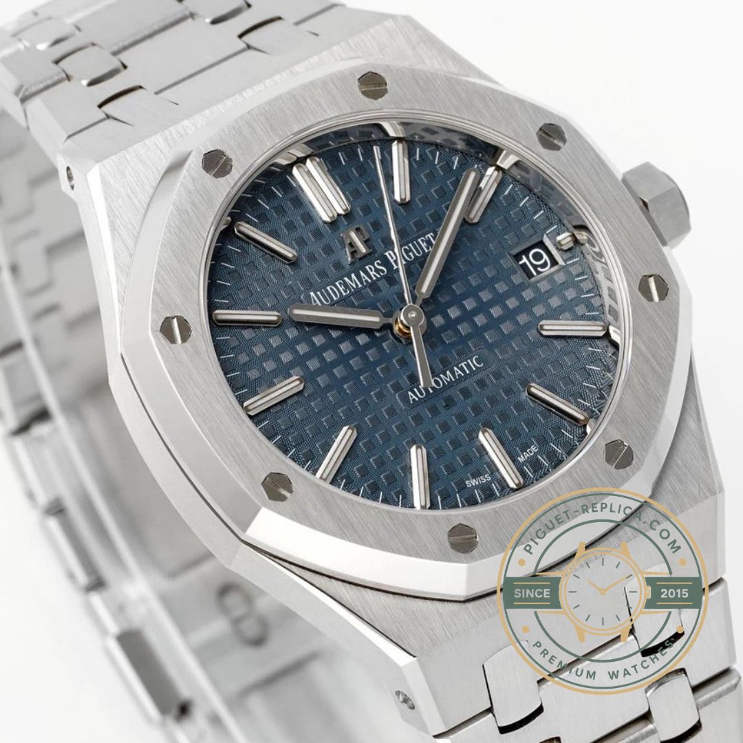 APS Audemars Piguet Royal Oak 15450ST blue dial replica watch with stainless steel bracelet