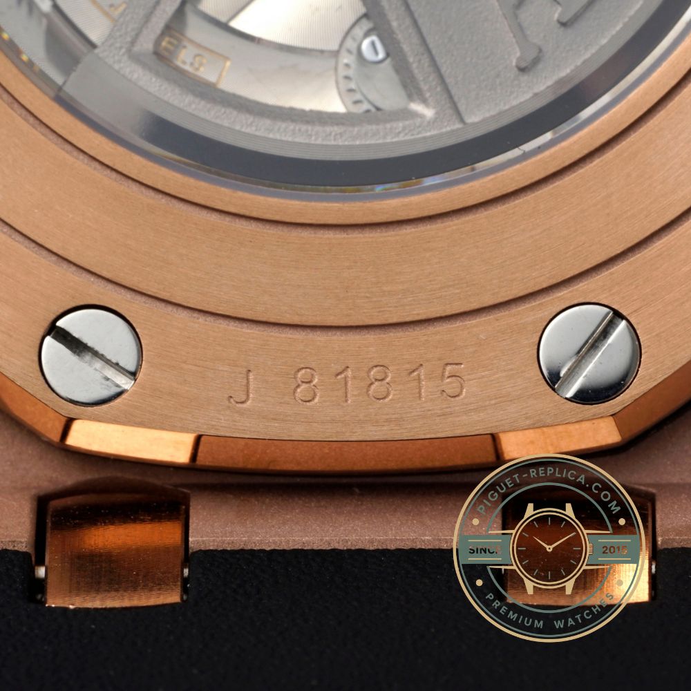 Audemars Piguet Royal Oak replica Offshore with a 44mm rose gold and ceramic case and grey rubber strap
