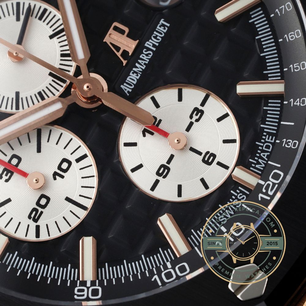Audemars Piguet automatic replica watch with a grey Royal Oak Offshore chronograph dial and date display