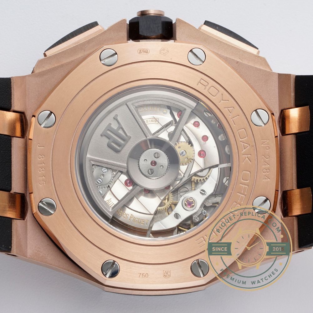 Replica Audemars Piguet Royal Oak Offshore 26401RO with a 44mm case, grey dial and automatic chronograph