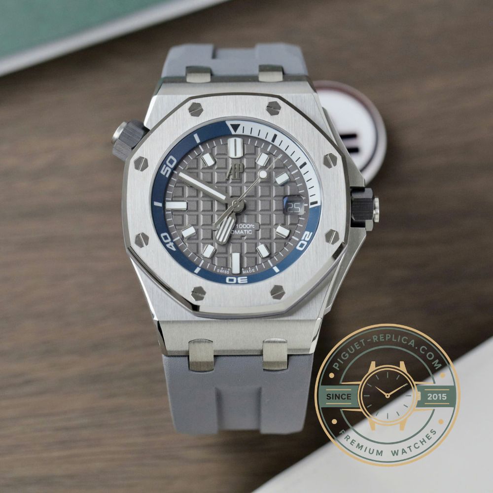 AP watch replica 15720ST black Offshore model with high quality replica details