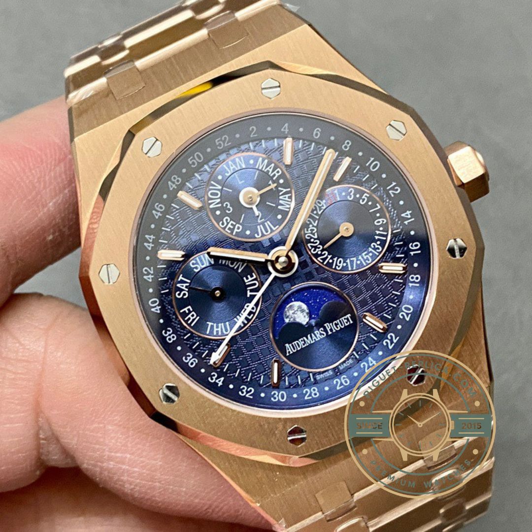 Audemars Piguet Royal Oak 26574OR replica with grey perpetual calendar dial