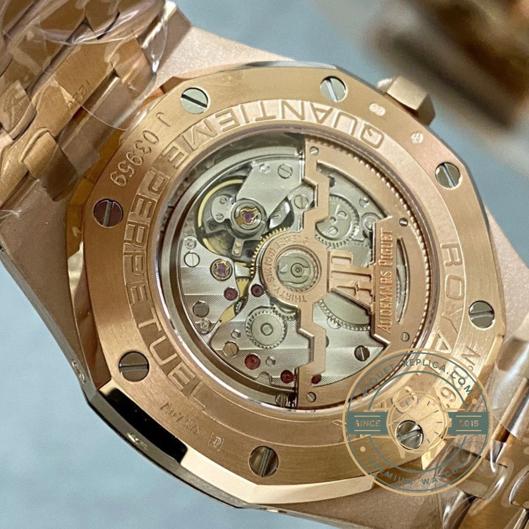 Audemars Piguet Royal Oak perpetual calendar replica side profile view