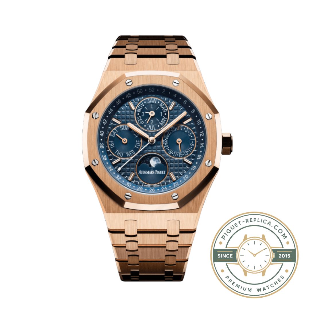 Rose gold Royal Oak 26574OR luxury replica timepiece close-up
