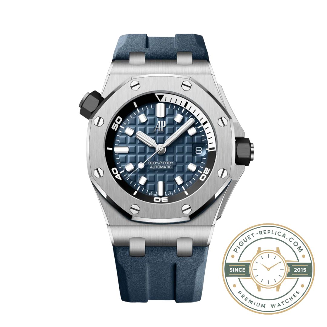 Audemars Piguet Royal Oak Offshore replica Swiss style watch with blue dial and 42mm stainless steel case
