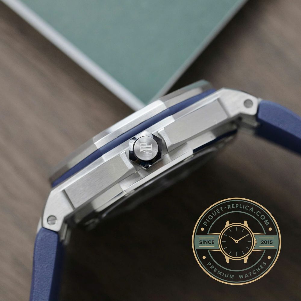 AP Royal Oak Offshore 15720ST super clone watch with blue dial and stainless steel luxury replica design