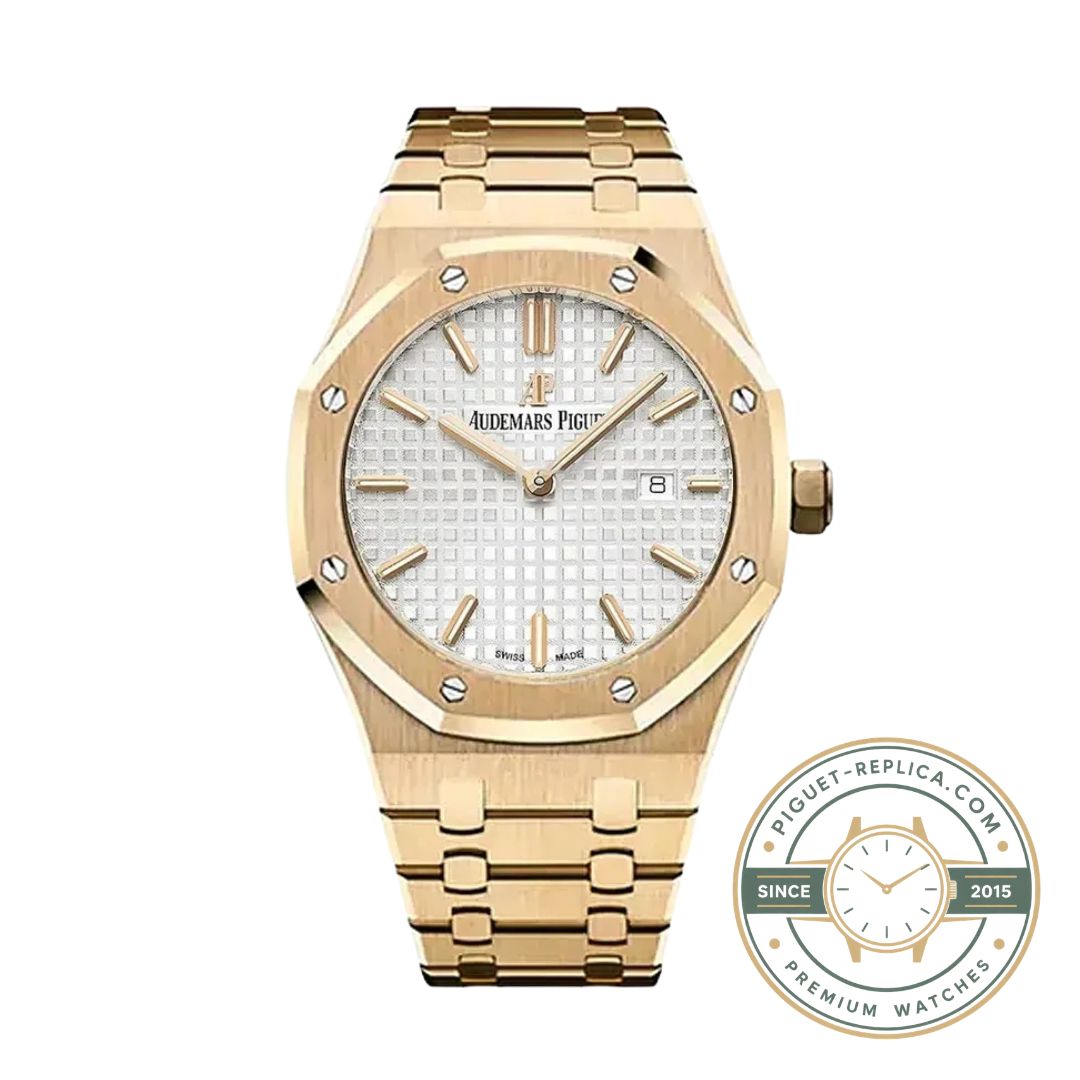 Audemars Piguet Royal Oak 15500OR replica watch in 18K rose gold with white dial