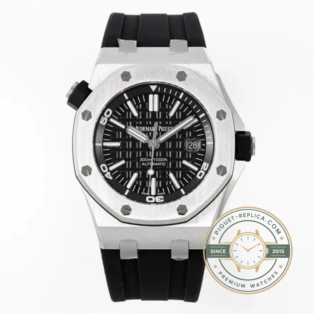 Audemars Piguet Royal Oak Offshore 15703ST black dial replica AP watch with automatic movement