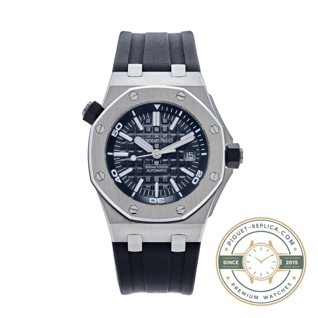 Audemars Piguet Offshore replica black dial 42mm watch with rubber strap