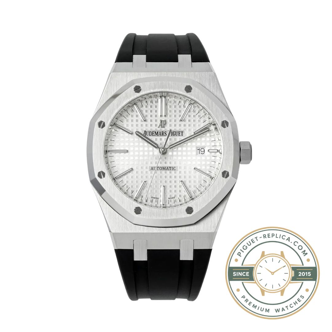 Replica Audemars Piguet Royal Oak white rubber strap 15400ST premium replica timepiece
