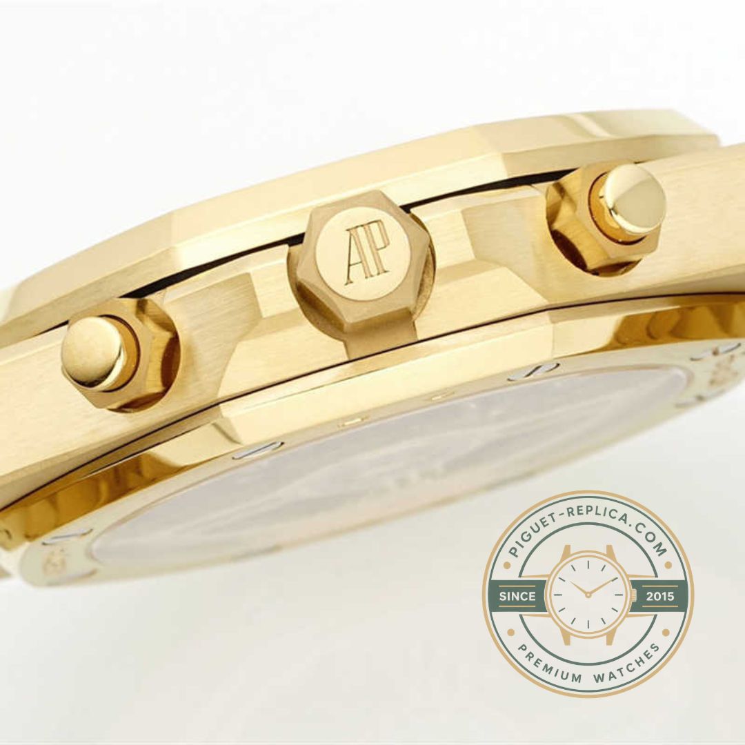 Super clone Audemars Piguet Royal Oak 26240BA replica with 18K yellow gold case and bracelet