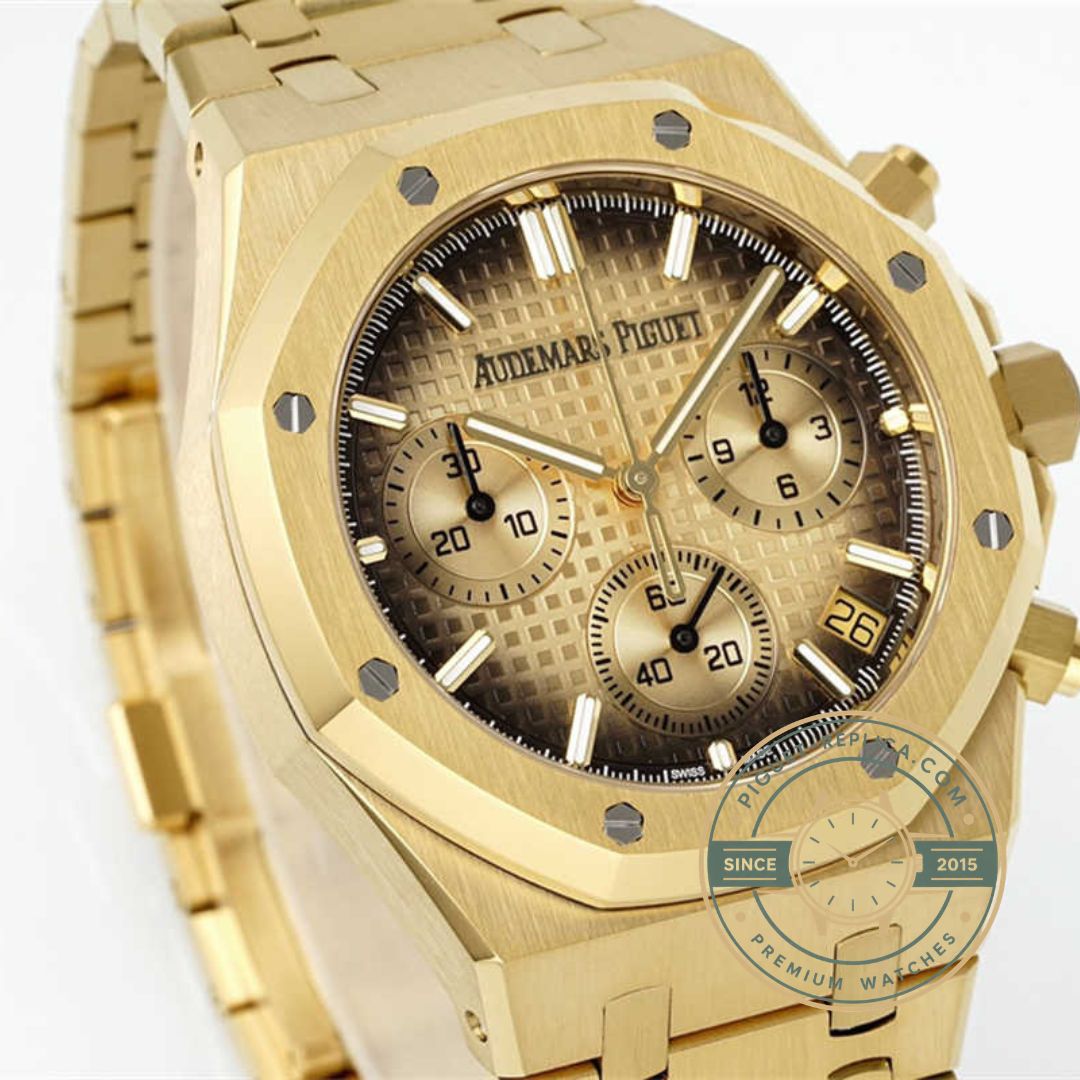Replica Audemars Piguet Royal Oak 26240BA with Grande Tapisserie dial and chronograph counters