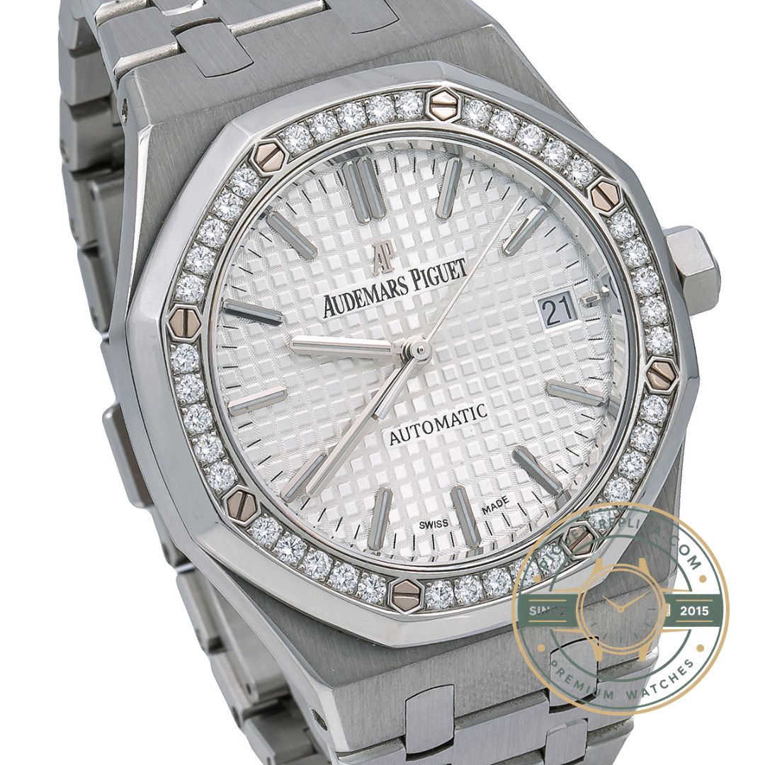 Audemars Piguet Royal Oak 15451ST 37mm leather strap replica watch