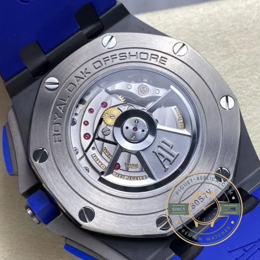 AP watch replica 26400SO.OO.A057CA with blue rubber strap and automatic chronograph movement