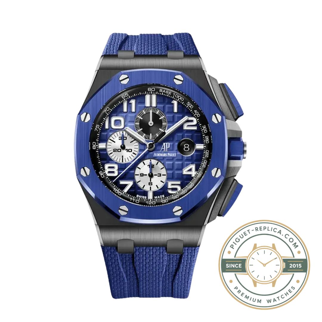 Audemars Piguet Offshore replica 44mm stainless steel case with octagonal ceramic bezel