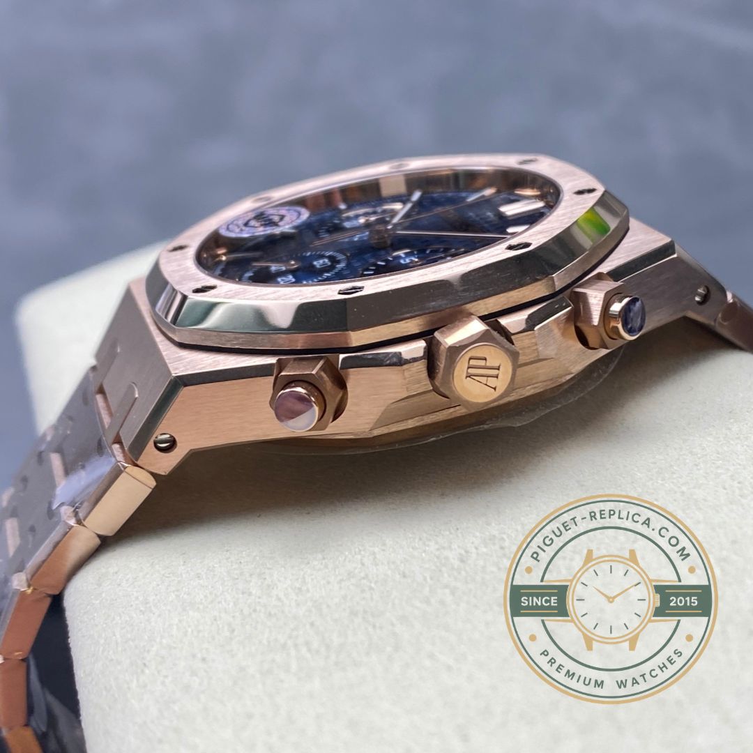 Replica AP Royal Oak 26240OR 41mm with blue Grande Tapisserie dial