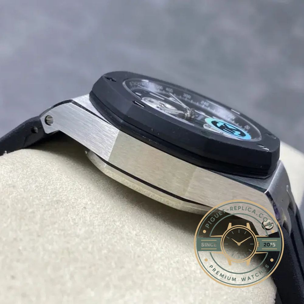 AP watch replica inspired by the Royal Oak Offshore 44mm chronograph with black dial