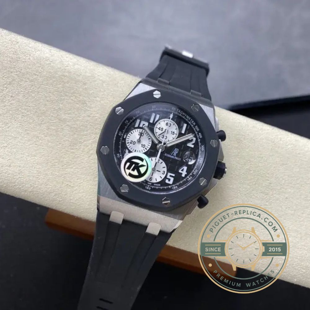AP Royal Oak Offshore replica 26170ST.OO.D101CR.01 with black dial and stainless steel bezel